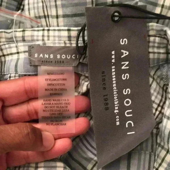 Sans Souci Cropped Plaid Blouse Size M - Picture 5 of 5